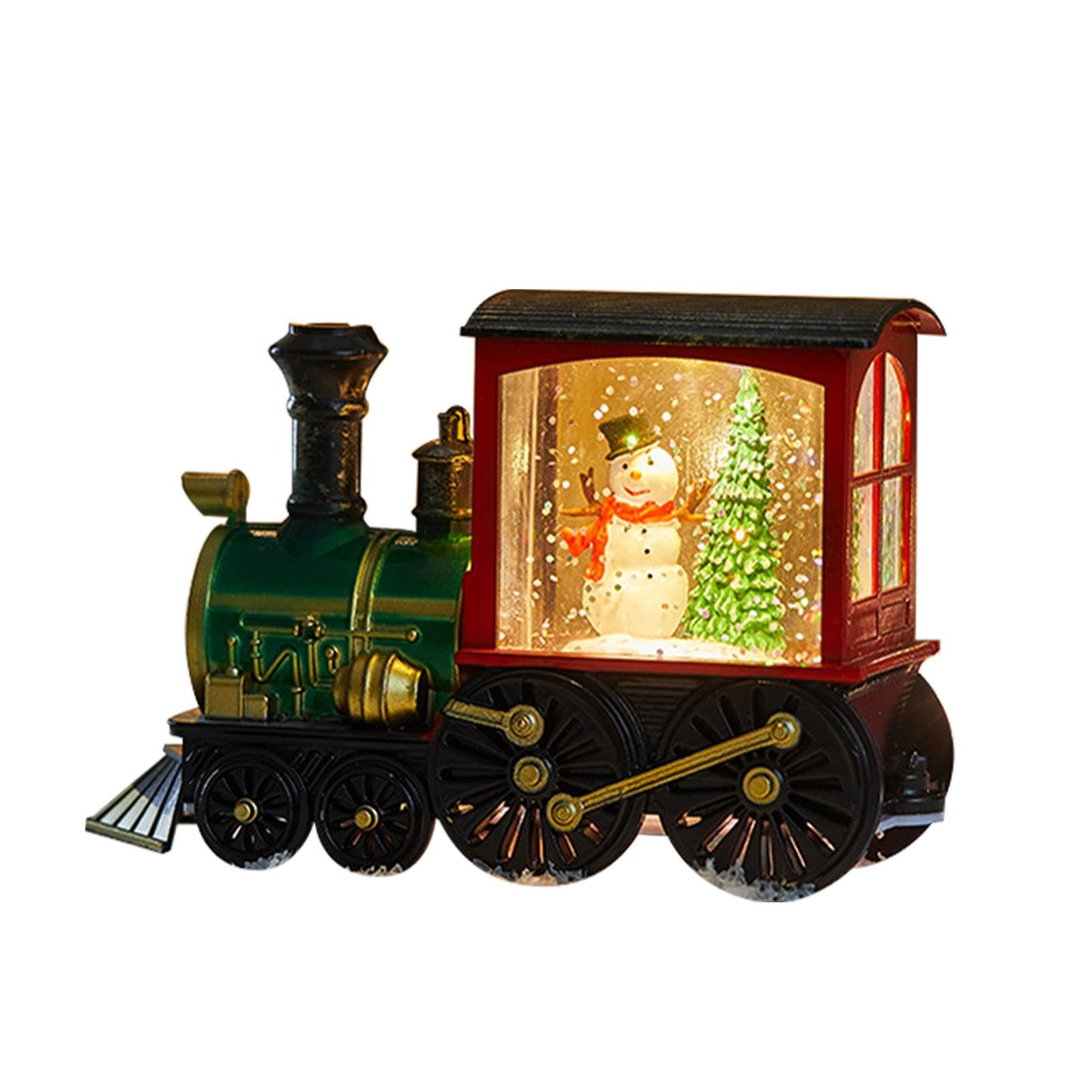 Amazon.co.jp: クリスマス トレイン スノードーム 雪だるま